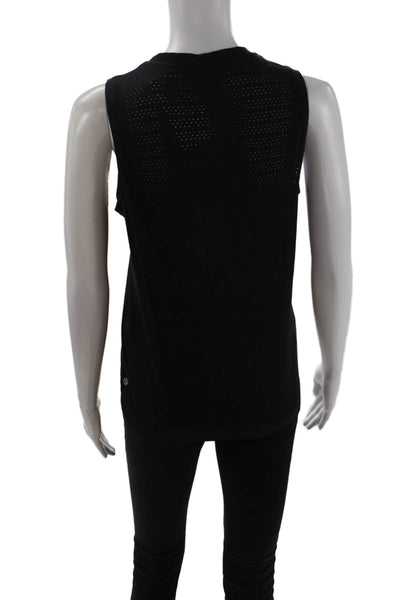 Lululemon Women Black Basic Tank Crewneck Solid Nylon Blend Size 4