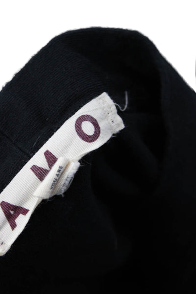 Amo Women Cropped Black Cotton V-Neck Tank Gothic Lace-Up Size S