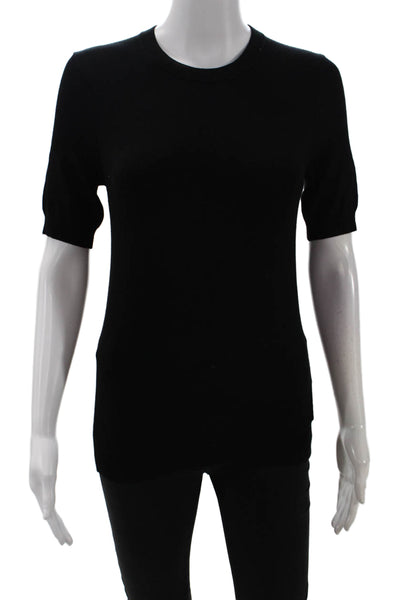 Zara Women Basic Black Crew Neck Short Sleeve T-Shirt Size S
