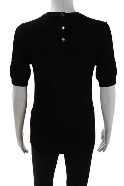 Zara Women Basic Black Crew Neck Short Sleeve T-Shirt Size S