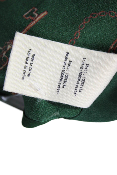 L'Agence Women Silk Camisole Green V-Neck Graphic Print Petite Size S