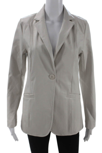 Splendid Women Beige Collared Button Blazer Solid Long Sleeve Size XS