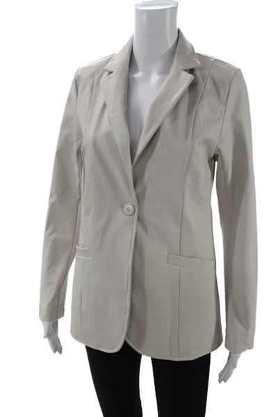 Splendid Women Beige Collared Button Blazer Solid Long Sleeve Size XS