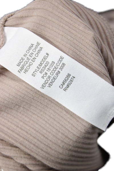 Splendid Women Beige Striped Linen Drawstring Sweatpants Bohemian Size S