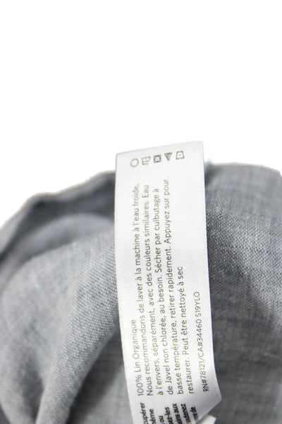 Eileen Fisher Women Shirt Dress Gray Organic Linen Long Sleeve Size 2XS