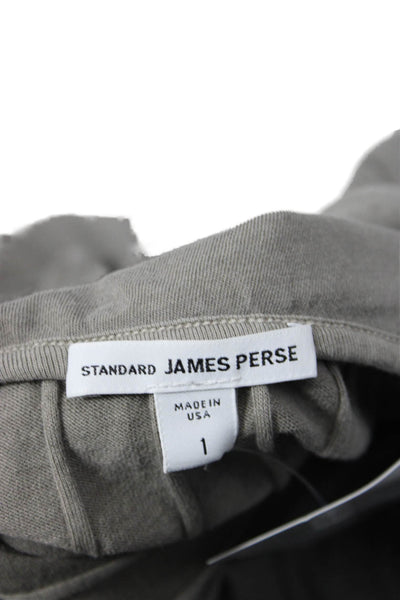 Standard James Perse Women Straight Pencil Skirt Gray Striped Linen Midi Size 1