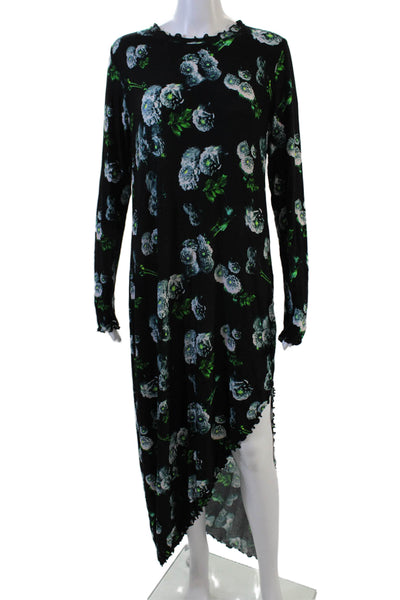 Jonathan Cohen Women Maxi Shift Dress Black Long Sleeve Size XS