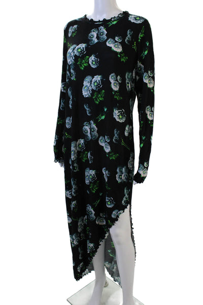 Jonathan Cohen Women Maxi Shift Dress Black Long Sleeve Size XS
