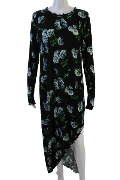 Jonathan Cohen, Women Maxi Floral Long Sleeve Black Dress Size XL
