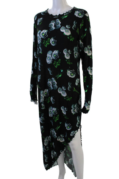 Jonathan Cohen, Women Maxi Floral Long Sleeve Black Dress Size XL