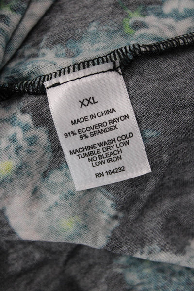 Jonathan Cohen Women Black Floral Maxi Sweater Dress Size 1X