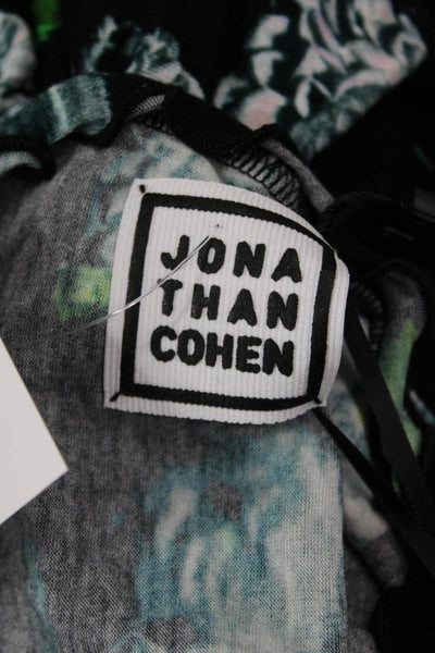 Jonathan Cohen Women Black Floral Maxi Sweater Dress Size 1X