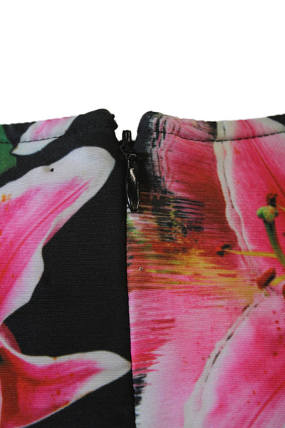 Jonathan Cohen, Women Black Floral Bodycon Sheath Dress Long Sleeve Size S