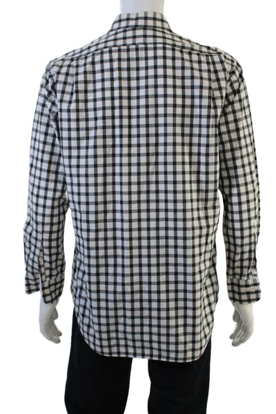 Polo Ralph Lauren Mens Button-Down Check Cotton Dress Shirt Black Size 15.5