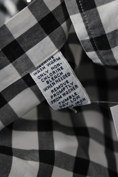 Polo Ralph Lauren Mens Button-Down Check Cotton Dress Shirt Black Size 15.5