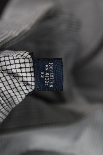 Polo Ralph Lauren Men Button-Down Gray Check Cotton Dress Shirt Size 15
