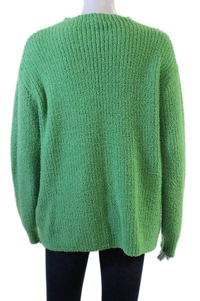 Zara Women Pullover Sweater Green Crew Neck Long Sleeve Size S