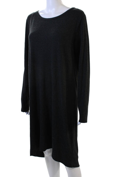 Vila Women Shift Sweater Dress Black Long Sleeve Round Neck Size L