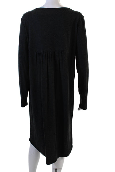 Vila Women Shift Sweater Dress Black Long Sleeve Round Neck Size L