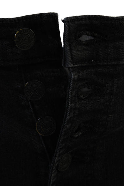 Mother Womens High Waist Cropped Skinny Jeans Black Size 27