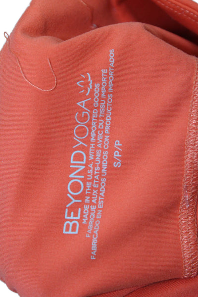 Beyond Yoga Womens Ankle Leggings Orange Petite Size S