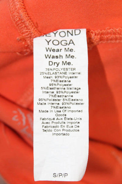 Beyond Yoga Womens Ankle Leggings Orange Petite Size S