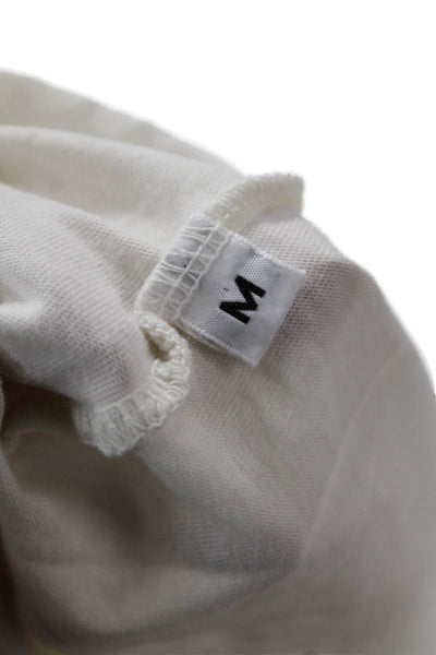 Designer Women Basic White Crew Neck Short Sleeve T-Shirt Size M
