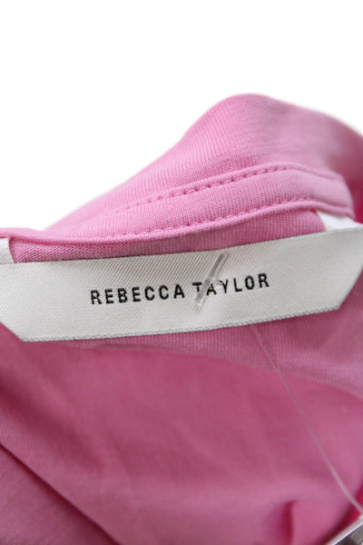 Rebecca Taylor Women Basic Sleeveless Crewneck Pima Cotton T-Shirt Pink Size XS