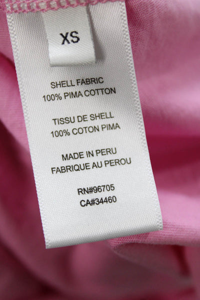 Rebecca Taylor Women Basic Sleeveless Crewneck Pima Cotton T-Shirt Pink Size XS