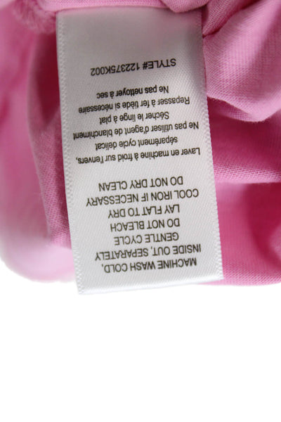 Rebecca Taylor Women Basic Sleeveless Crewneck Pima Cotton T-Shirt Pink Size XS