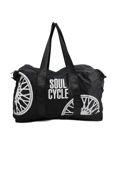 Soul Cycle Womens Graphic Print Zip Up Gym Bag Black