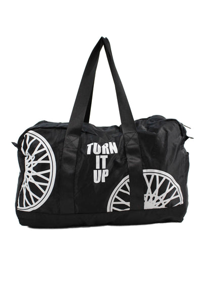 Soul Cycle Womens Graphic Print Zip Up Gym Bag Black