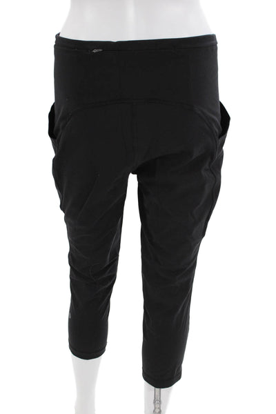 Lululemon Women Cropped Capri Leggings Black Nylon Zip Size S