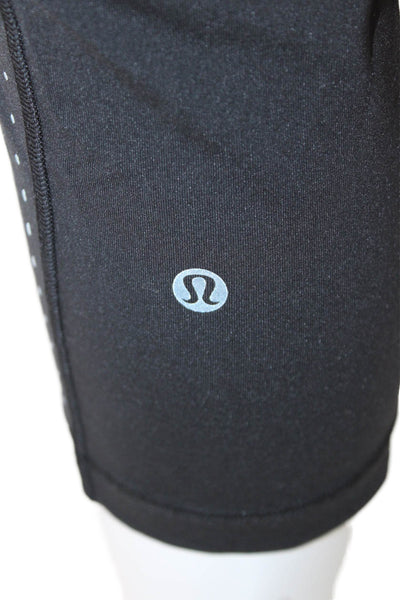 Lululemon Women Cropped Capri Leggings Black Nylon Zip Size S