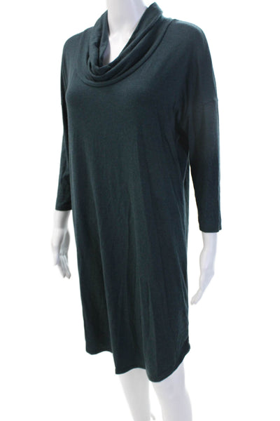 Michael Stars, Women Sweater Dress Dark Blue Turtleneck 3/4 Sleeve Size M