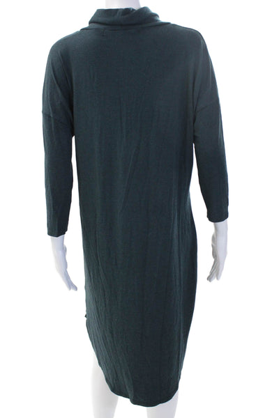 Michael Stars, Women Sweater Dress Dark Blue Turtleneck 3/4 Sleeve Size M