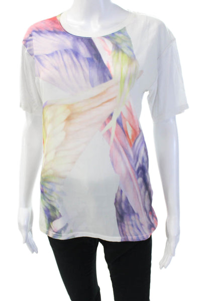 Reiss Womens Basic Jersey T-Shirt White Round Neck Short Sleeve Viscose Size XS