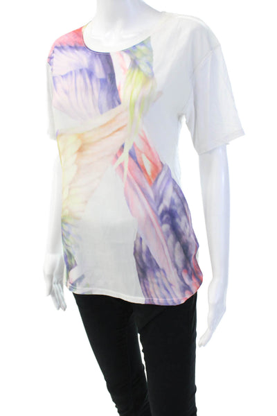 Reiss Womens Basic Jersey T-Shirt White Round Neck Short Sleeve Viscose Size XS