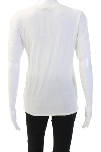 Reiss Womens Basic Jersey T-Shirt White Round Neck Short Sleeve Viscose Size XS