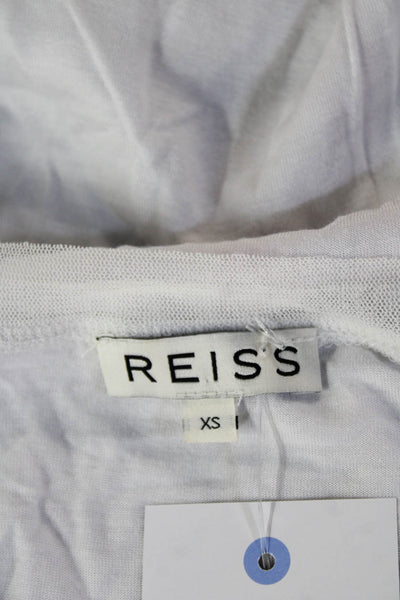 Reiss Womens Basic Jersey T-Shirt White Round Neck Short Sleeve Viscose Size XS