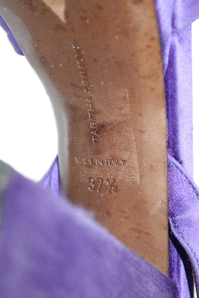 Tabitha Simmons Women's Open Toe Block Heels Slingback Sandals Purple Size 37.5