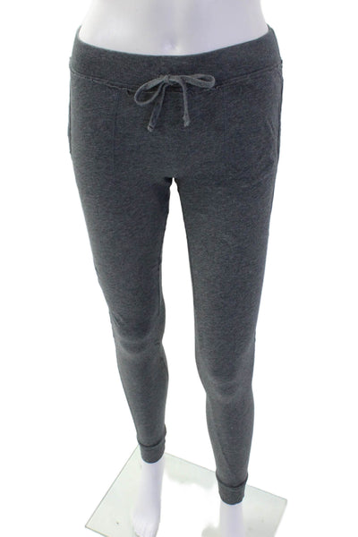 Skin Womens Cotton Raw Edge Detail Drawstring Waist Sweatpants Gray Size 0