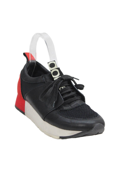 Dolce Vita Womens Lace-Up Platform Fashion Sneakers Black Size 7.5