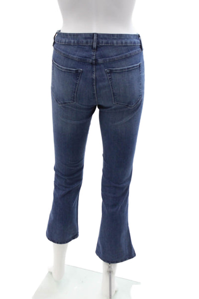 3x1 NYC Women Cropped Blue Mid Rise Jeans Button Fly Size 25