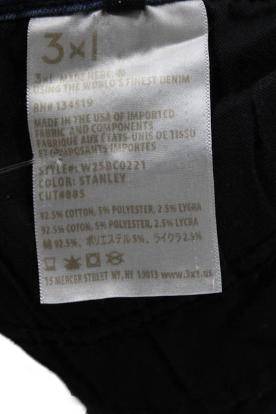 3x1 NYC Women Cropped Blue Mid Rise Jeans Button Fly Size 25