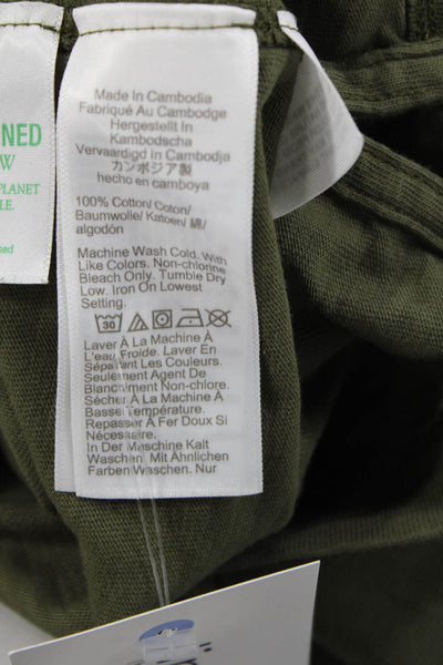J Crew Mens Short Sleeves Polo Shirt Green Cotton Size Large