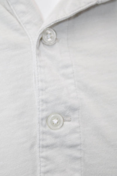 J Crew Mens Short Sleeves Polo Shirt Light Grey Cotton Size Large