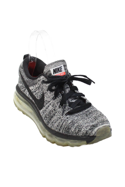 Nike Womens Fly Knit Max Sneakers Black White Size 6