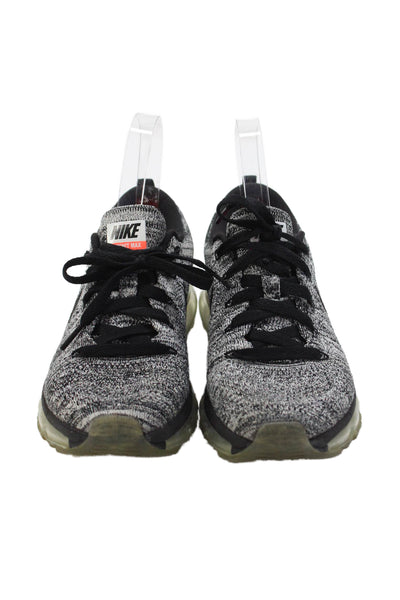 Nike Womens Fly Knit Max Sneakers Black White Size 6