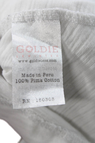 Goldie Women Basic Jersey Tee White Pima Cotton Cap Sleeve Size XS